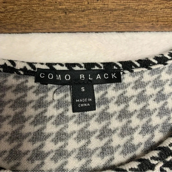 Como Black houndstooth top size small cute silver buttons on sleeves - Picture 5 of 8